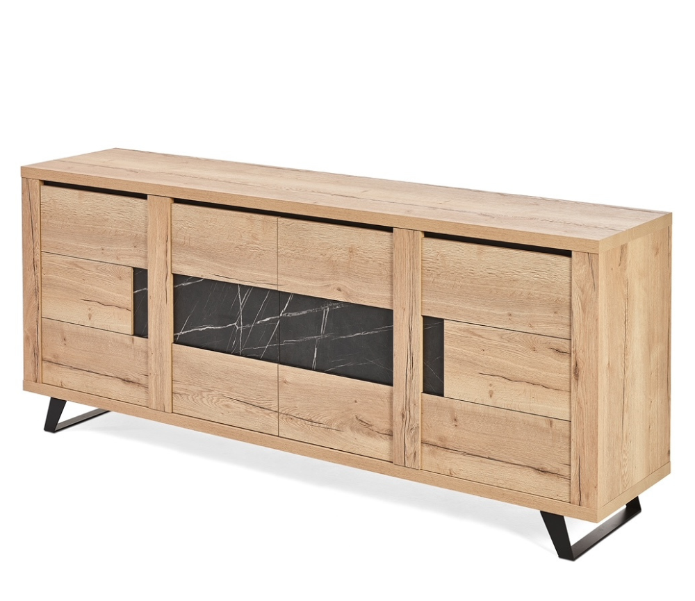 Buffet bois enfilade contemporain design effet bois massif - Clemence