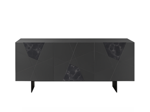 Buffet bas laque et marbre - Adely