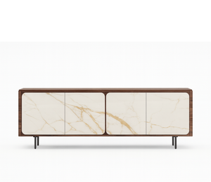 Buffet bas bois marbre - Fiory