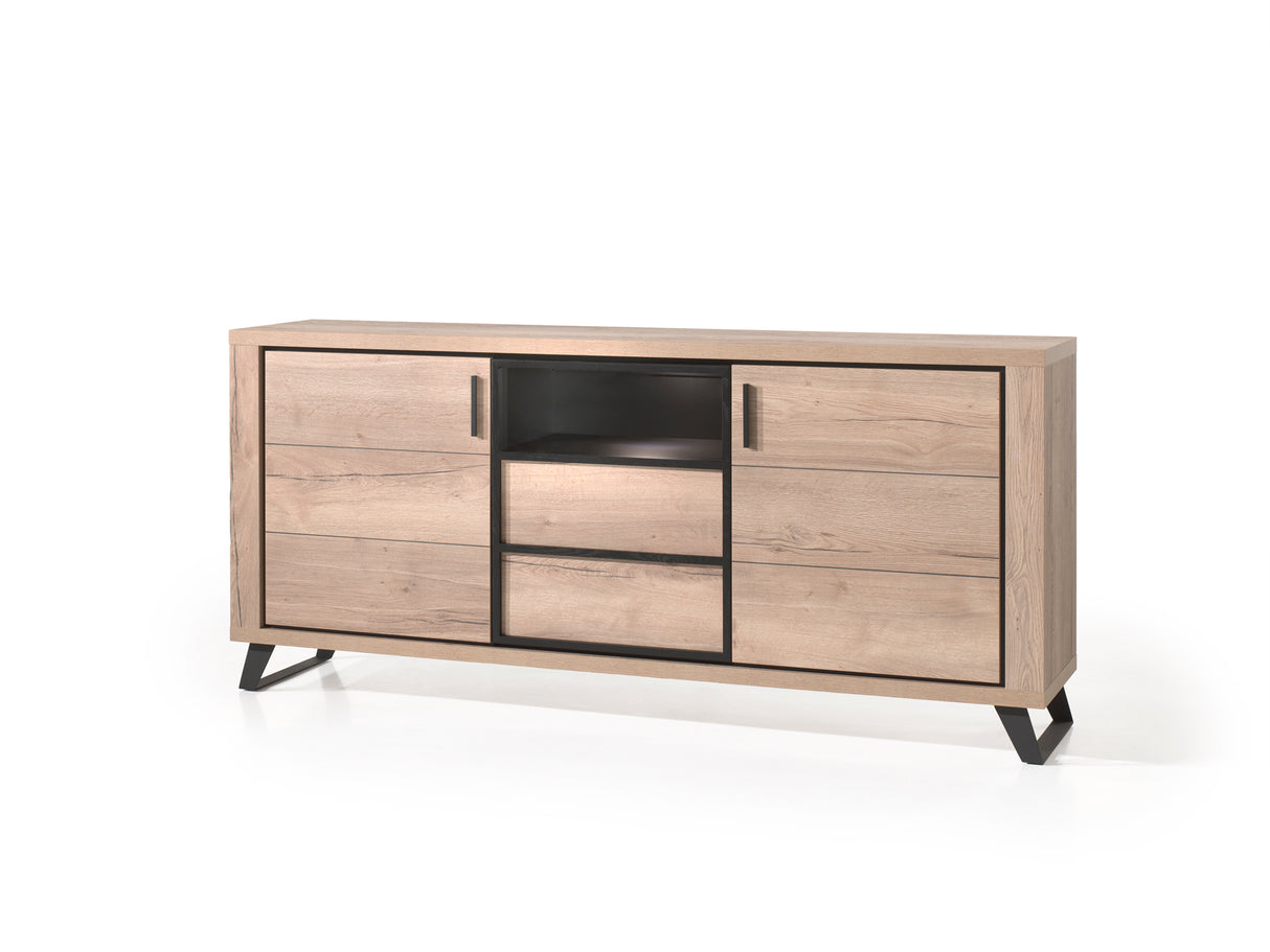 Enfilade finition bois pieds metal - Luxa