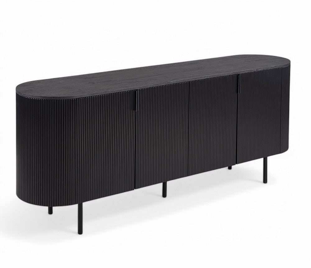 Buffet de salle à manger noir 4 portes - Rousseau - Souffle d'intérieur