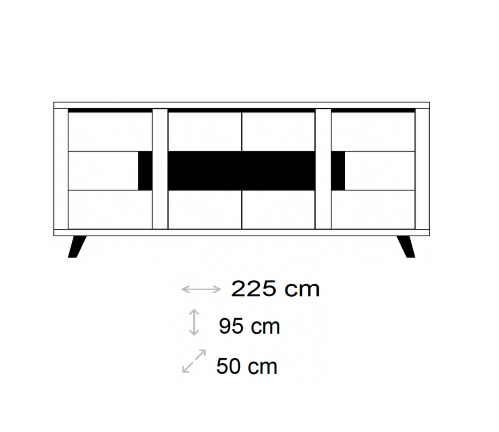 Buffet bois enfilade contemporain design effet bois massif - Clemence