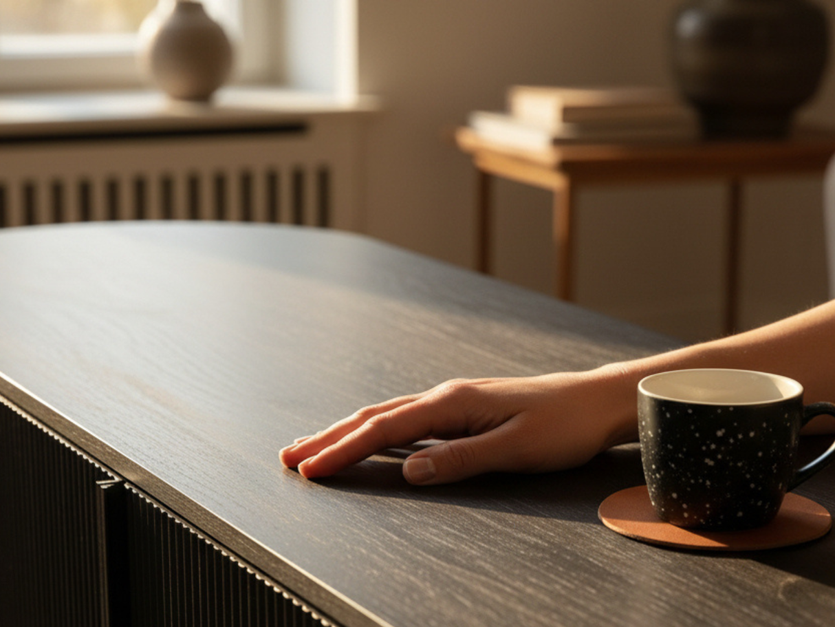 Buffet de salle à manger noir 4 portes - Rousseau - Souffle d'intérieur