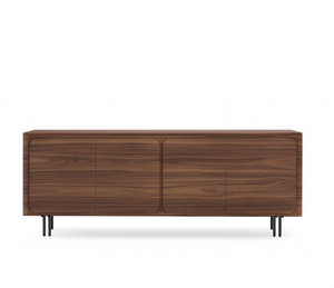 Buffet noyer de salle à manger bois et pieds métal sur fond blanc - Zagas - Souffle d'intérieur