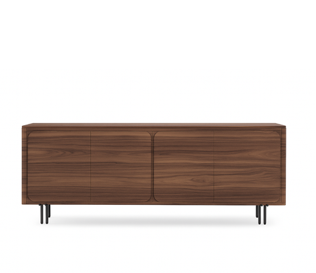 Buffet noyer de salle à manger bois et pieds métal sur fond blanc - Zagas - Souffle d'intérieur