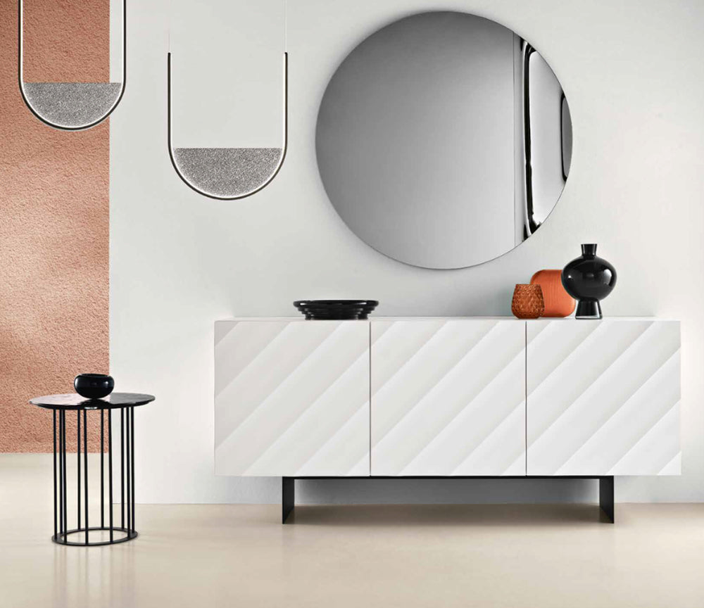 buffet blanc laqué salon design - Souffle d'intérieur