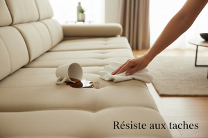 Canapé anti-tache - café renversé facile à nettoyer SUR UN CANAPÉ ASSISES COULISSANTES 
