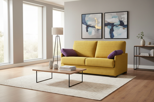 Canapé convertible jaune moutarde - salon contemporain