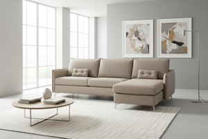 Canapé d'angle beige - salon contemporain