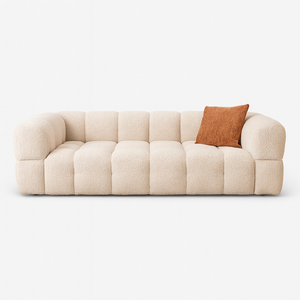 Canapé droit Noah - vue face - tissu beige 