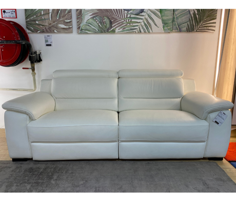 canapé 3 places relax cuir blanc design italien - Souffle d'intérieur - Diva divani