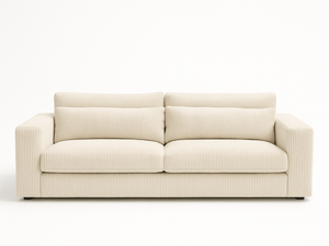 Canapé 3 places velours côtelé beige – Maely