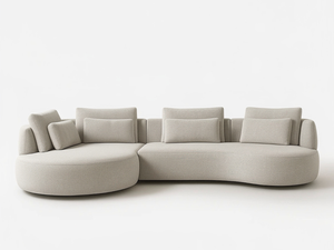 Canapé d’angle beige arrondi « Martine » – Souffle d’Intérieur