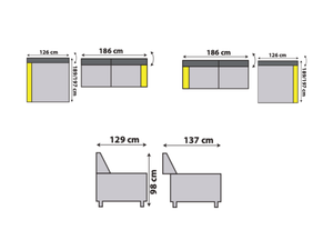 Canapé d’angle avance-recule terracotta – Timo