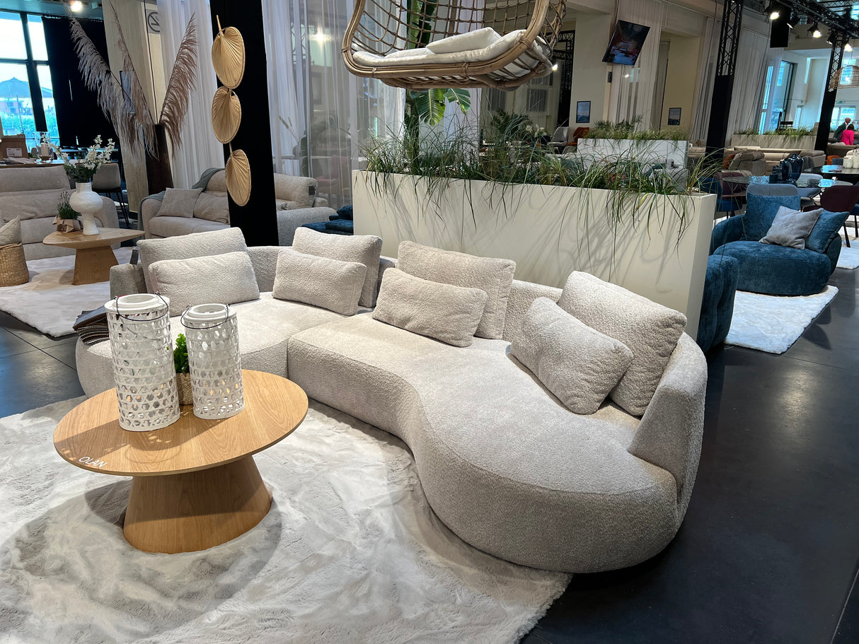 Canapé d’angle beige Martine – détail finitions et coutures