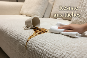 Canapé d’angle avance recule bouclette blanche - Melania