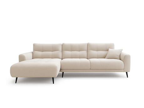 Canapé d’angle Melania - vue face  – tissu blanc anti-tâches