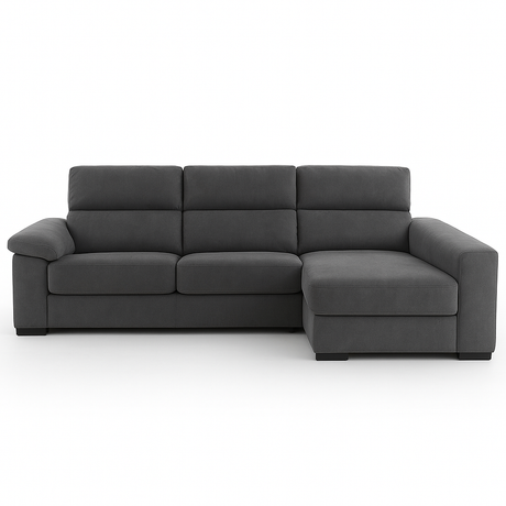 Canapé d’angle convertible Lea en tissu gris 140 cm – design contemporain et confort haut de gamme – Souffle d’Intérieur