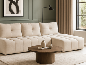 Canapé d'angle beige avance recule - Rumble