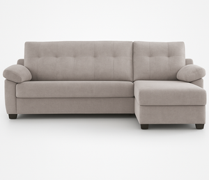 Détail du tissu beige du canapé Billy, texture douce et résistante, finition haut de gamme pour salon contemporain.