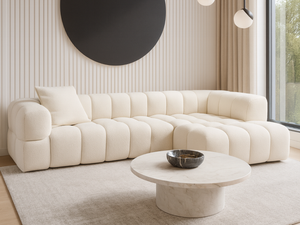 Beige corner sofa 316x246cm - Moony