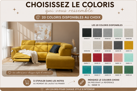 canape d'angle en tissu relaxation electrique - Mayor