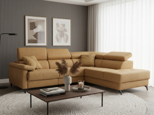 Canapé d'angle relaxation jaune - Monica