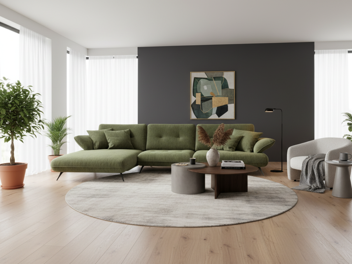 Canapé d'angle vert avance recule - Mayni