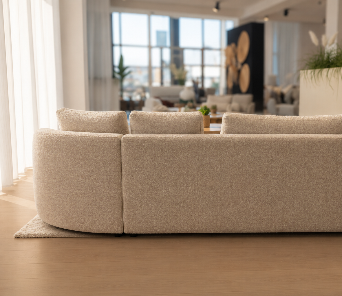 Beige corner sofa 329x261cm - Martine
