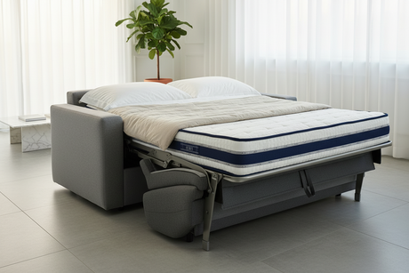 canape convertible gris avec matelas épais de 21cm