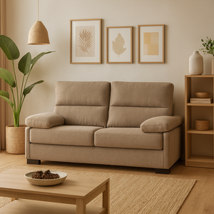 Canapé 3 places convertible taupe - Louise