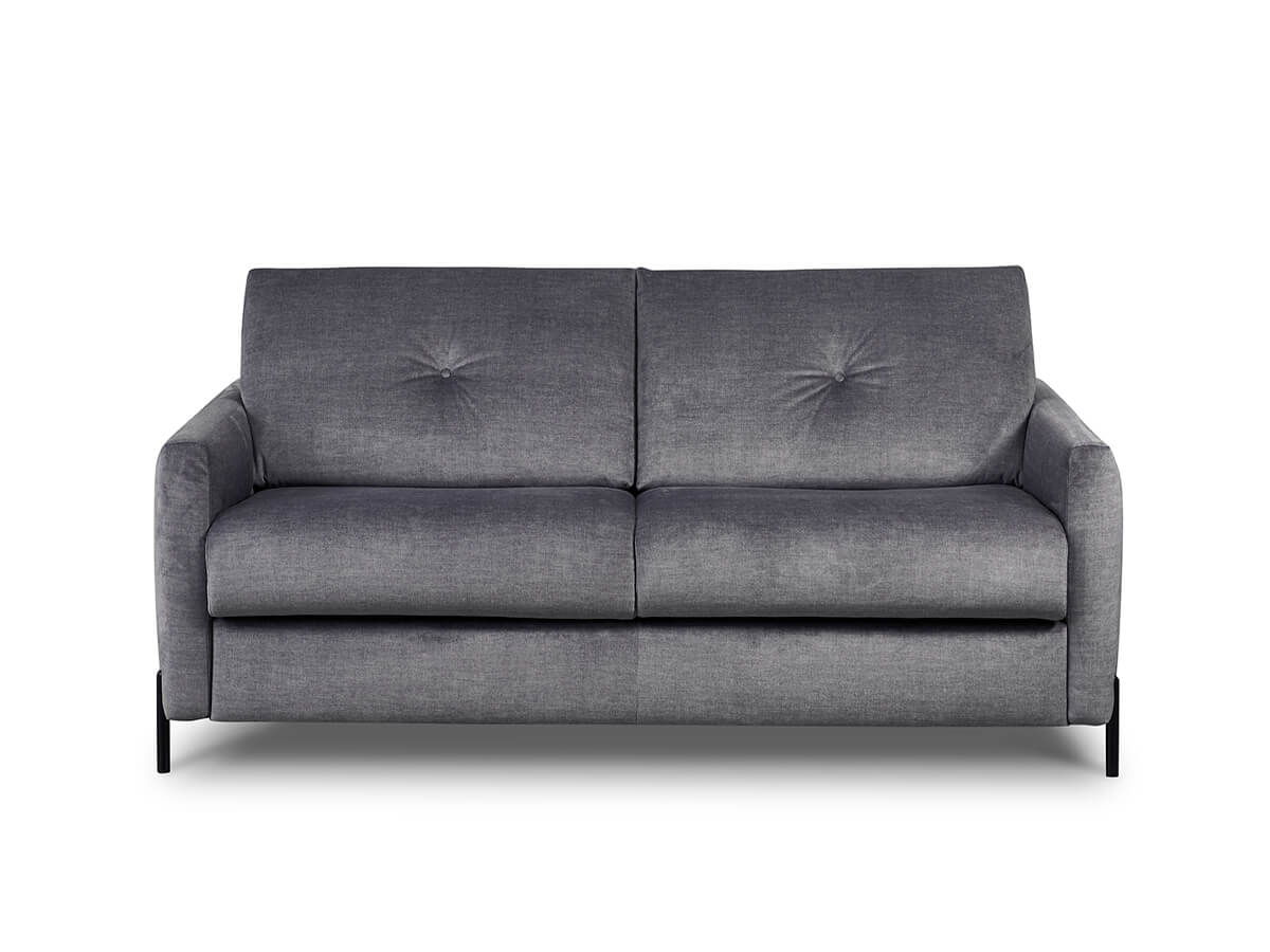 canapé convertible velours gris 3 places Briol - vue face