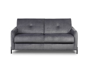 canapé convertible velours gris 3 places Briol - vue face