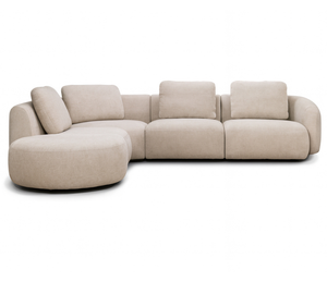 Canapé d'angle Cocoon - vue face coté gauche - tissu texturé