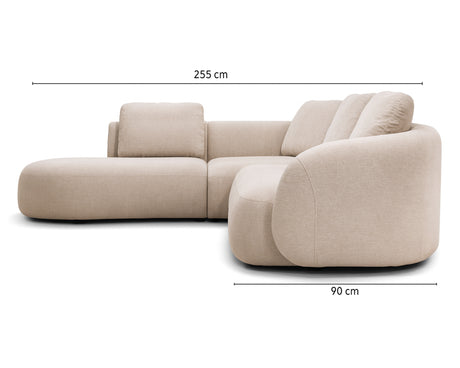 Canapé d'angle beige arrondi - Meublissime - Souffle d'intérieur