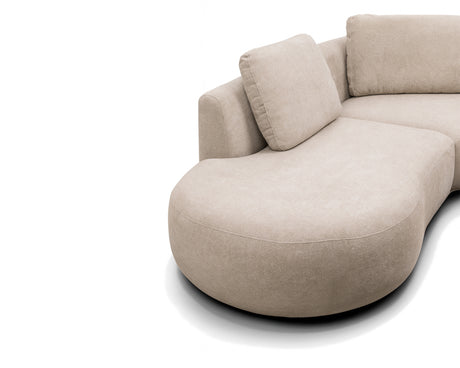 Canapé d'angle beige arrondi - Meublissime - Souffle d'intérieur