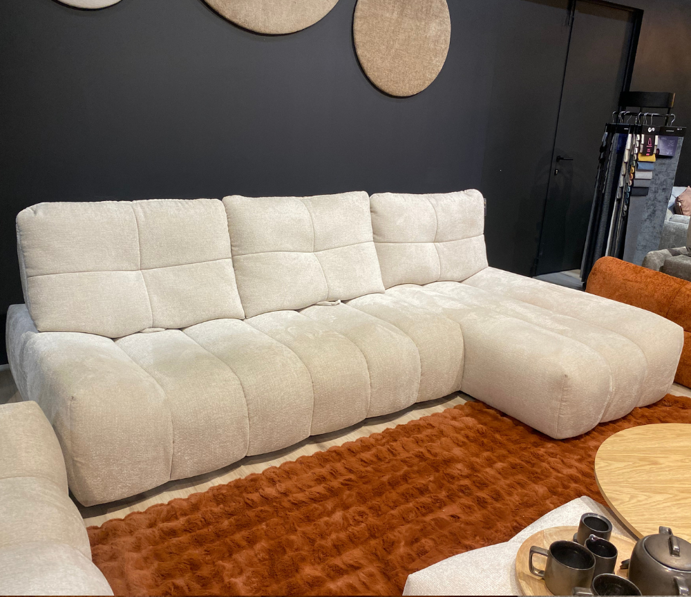 Canapé d'angle beige avance recule - Rumble