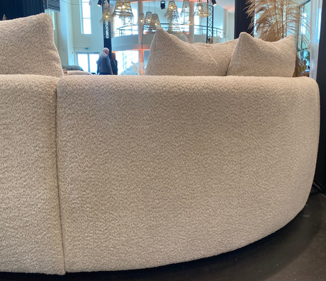Canapé d'angle beige en tissu bouclette design - Souffle d'intérieur
