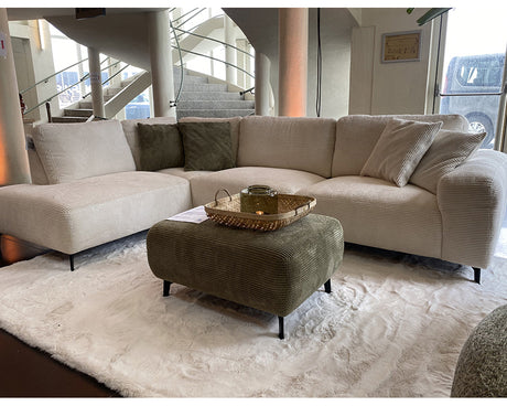 Canapé d'angle beige en tissu 262x199cm - Souffle d'intérieur