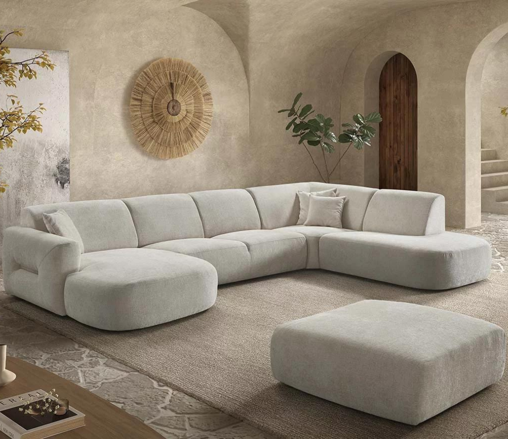 Beige corner sofa 395x256cm - Montany