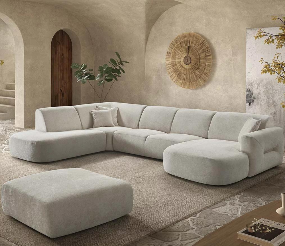 Beige corner sofa 395x256cm - Montany