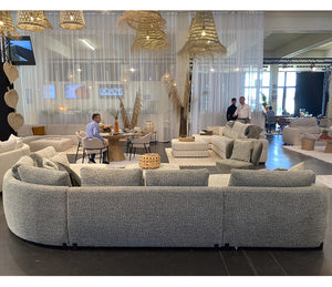 Canapé d'angle panoramique tissu gris - Souffle d'intérieur