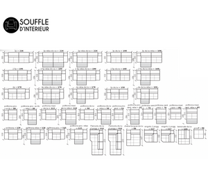 dimensions Canapé d'angle relaxation cuir rouge - Souffle d'intérieur