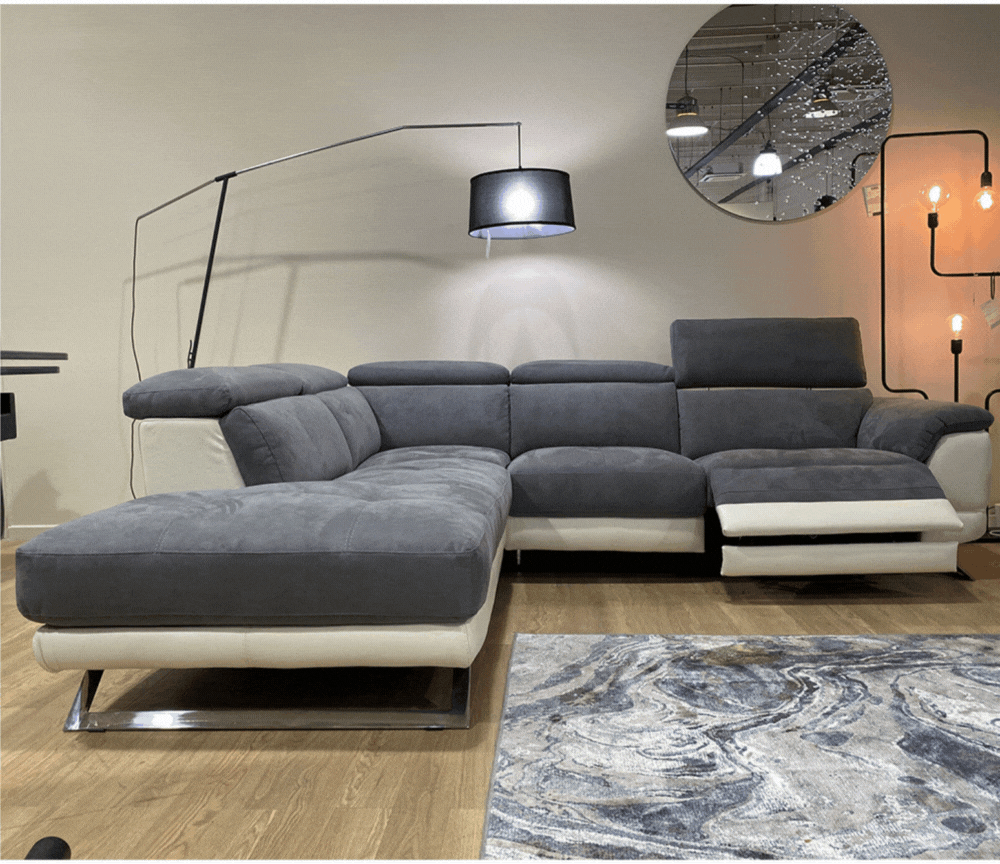 Grey relaxation corner sofa 273x232cm - Ellena