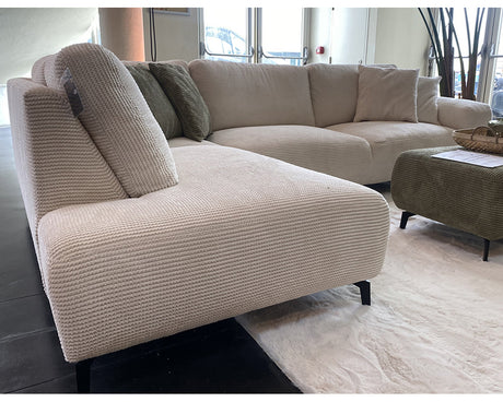 Canapé d'angle beige en tissu 262x199cm - Souffle d'intérieur