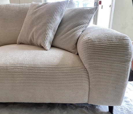 Canapé d'angle beige en tissu 262x199cm - Souffle d'intérieur