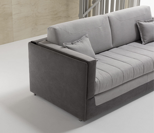 Canapé lit superposé exposé dans le showroom Souffle d’Intérieur à Yerres – mobilier premium