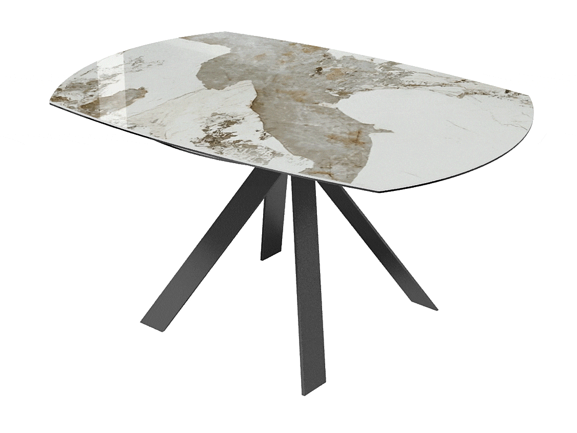 Démonstration d'ouverture table céramique marbre calcatta