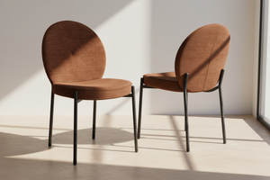 Chaise Cardiff Akante tissu terracotta pieds métal