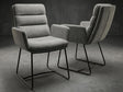Chaise Copenhague Akante tissu gris piètement acier noir - vue de face